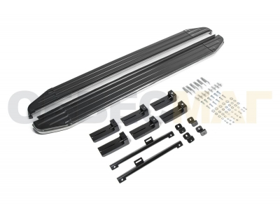 Пороги алюминиевые Rival Premium для Skoda Kodiaq 2017-2021