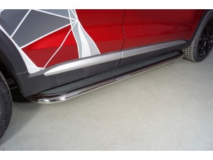 Пороги с площадкой (нерж. лист) 75х42 мм для Changan CS75 plus II 2022 – н.в. CHANCS75PL23-15